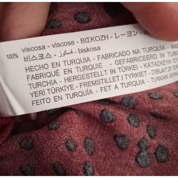 ZARA BURGUNDY & BLACK POLKA-DOT DRESS SZ.S NWT. - Picture 11 of 11